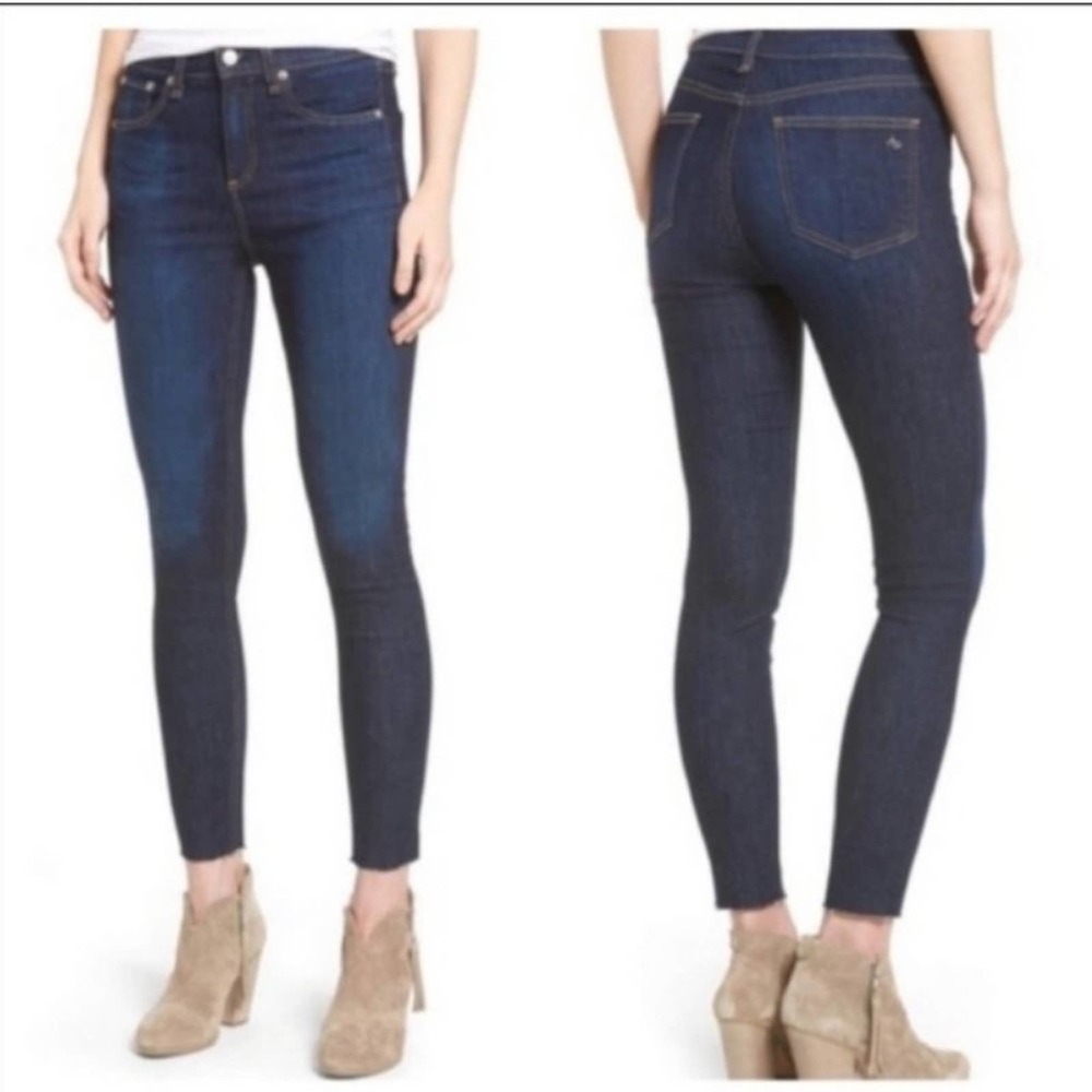 Rag & Bone High Rise Skinny Blue Jean in Bruin - Size 24